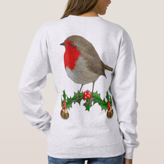 Robin-Weihnachtspullover-Art-Entwurf Sweatshirt (Rückseite)