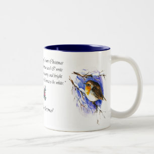 Robin-WeihnachtsTasse Zweifarbige Tasse