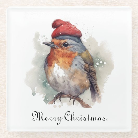 Robin Winter Delight, Brauch Glasuntersetzer (Vorderseite)