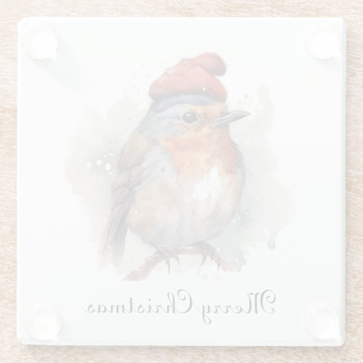 Robin Winter Delight, Brauch Glasuntersetzer (Rückseite)