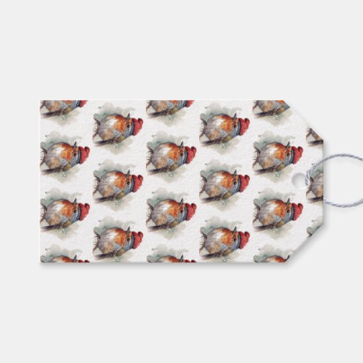 Robin Winter Delight Geschenkanhänger (Vorderseite (Horizontal))