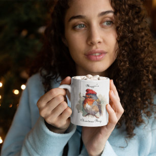 Robin Winter Delight, individuell Zweifarbige Tasse