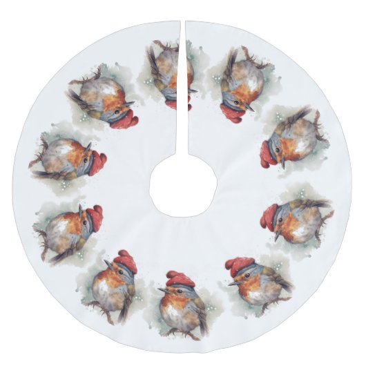 Robin Winter Delight Polyester Weihnachtsbaumdecke (Vorderseite)