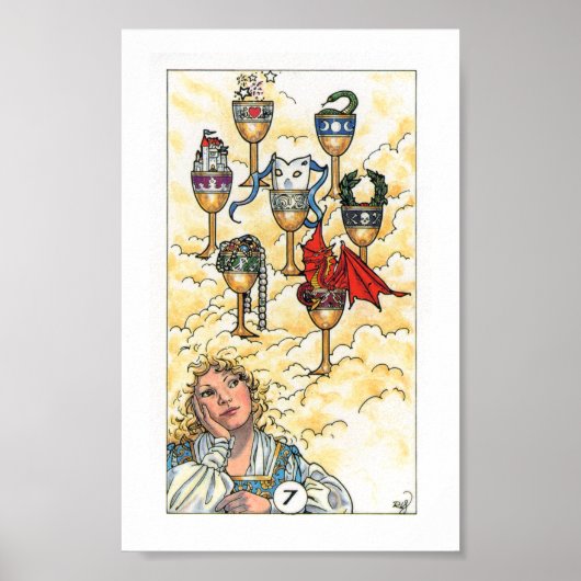 Robin Wood Tarot - Sieben Cups Poster (Vorne)