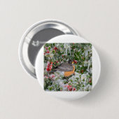 Robin zu Weihnachten Button (Vorne & Hinten)