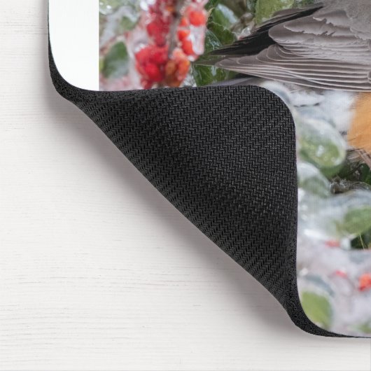 Robin zu Weihnachten Mousepad (Ecke)