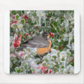 Robin zu Weihnachten Mousepad (Vorne)