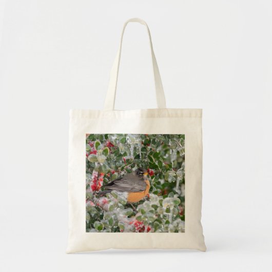 Robin zu Weihnachten Tragetasche (Vorne)