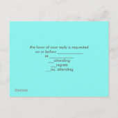 Robinblauer türkisblauer Wasserhauptblauer Hochzei Einladungspostkarte (Rückseite)