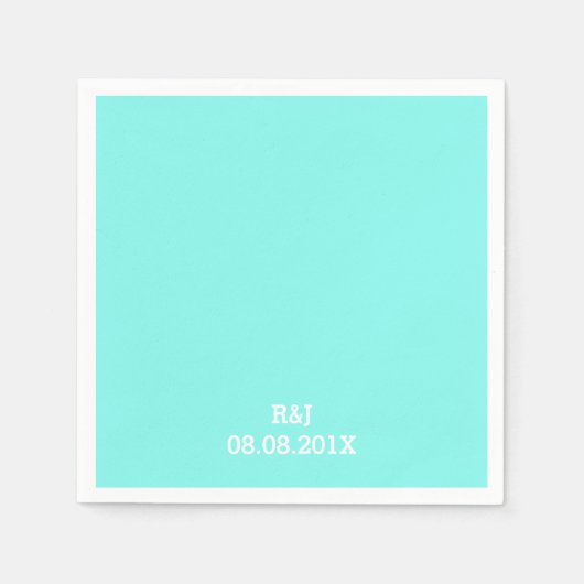 Robinblauer türkisblauer Wasserhauptblauer Hochzei Serviette (Vorderseite)