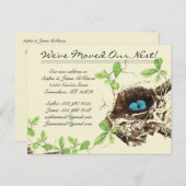 Robinen Eier Blaue Eier in Nest wir bewegt haben Ankündigungspostkarte (Vorne/Hinten)