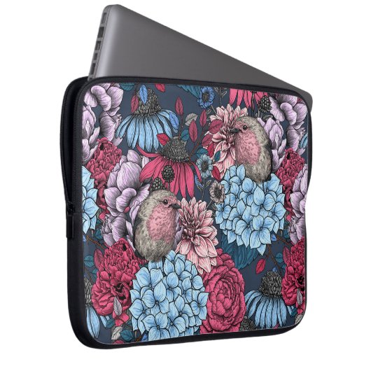 Robinen im Garten 3 Laptopschutzhülle (Vorne Rechts)