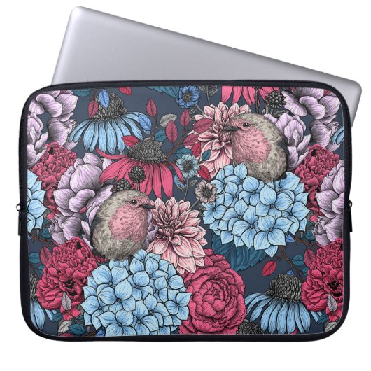 Robinen im Garten 3 Laptopschutzhülle (Vorderseite)