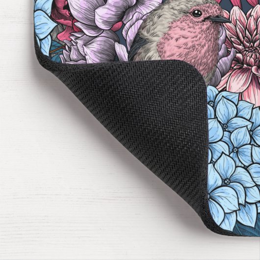 Robinen im Garten 3 Mousepad (Ecke)