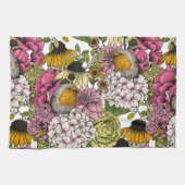 Robinen im Garten Geschirrtuch (Horizontal)