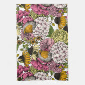 Robinen im Garten Geschirrtuch (Vertikal)