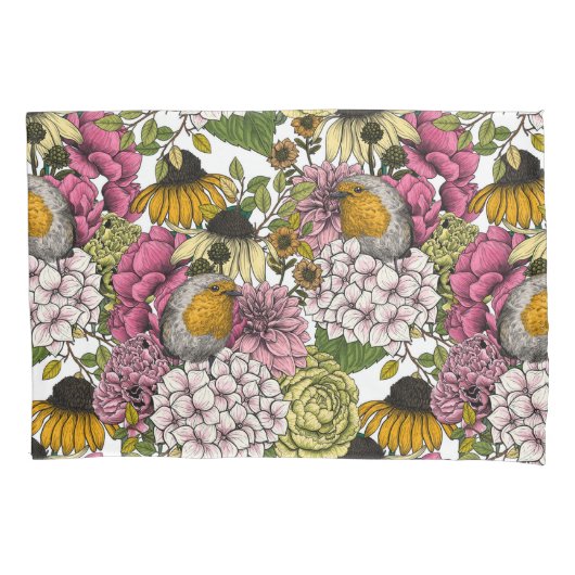 Robinen im Garten Kissenbezug (Vorderseite-Links)