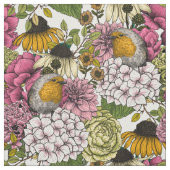 Robinen im Garten Stoff (Muster)