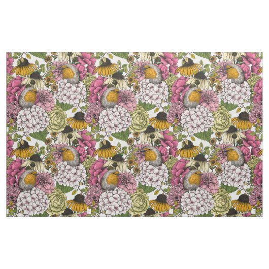 Robinen im Garten Stoff (Fat Quarter (45,7 x 55,9 cm))