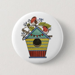 Robinen mit Blueberries und Birthaus Button
