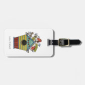 Robinen mit Blueberries und Birthaus Gepäckanhänger (Vorderseite horizontal)