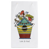 Robinen mit Blueberries und Birthaus Kleine Geschenktüte (Rückseite)