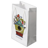 Robinen mit Blueberries und Birthaus Kleine Geschenktüte (Rückseite Schrägansicht)