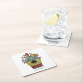 Robinen mit Blueberries und Birthaus Rechteckiger Pappuntersetzer (Vor Ort)