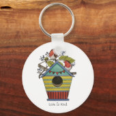 Robinen mit Blueberries und Birthaus Schlüsselanhänger (Vorderseite)