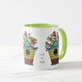 Robinen mit Blueberries und Birthaus Tasse (VorderseiteRechts)