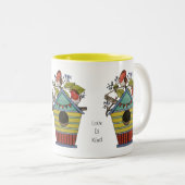 Robinen mit Blueberries und Birthaus Zweifarbige Tasse (VorderseiteRechts)