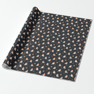 Robinen, Rowan Beeren, winterfarbenes Muster. Geschenkpapier
