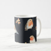 Robinen, Rowan Beeren, winterfarbenes Muster. Kaffeetasse (VorderseiteRechts)