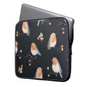 Robinen, Rowan Beeren, winterfarbenes Muster. Laptopschutzhülle (Vorderseite Links)