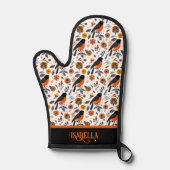 Robinen und Blume Ofenhandschuh (Vorderseite)