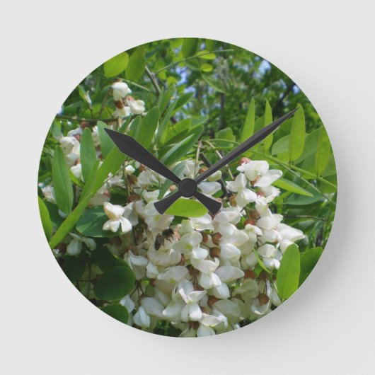 Robinia white tree infloreszenz runde wanduhr (Vorderseite)