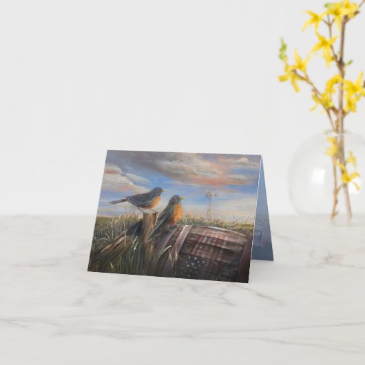 Robins 4 x 5.6 karte (Gelbe Blume)