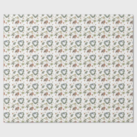 Robins and Flowers Geschenkpapier (Flach)