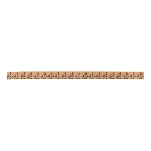 Robins Bird-Muster Satinband (Vorderseite)