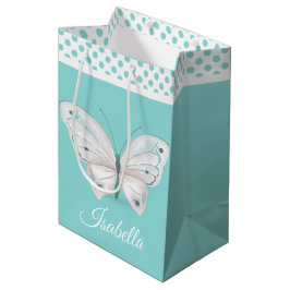 Robins Egblue mit White Butterfly Geschenktasche Mittlere Geschenktüte