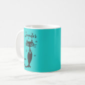 Robins Egg Blau Atomic Retro Katzenbecher Kaffeetasse (Vorderseite Links)