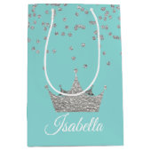 Robins Egg Blau mit Silver Crown Geschenktasche Mittlere Geschenktüte (Vorderseite)