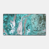 Robins Egg Blau und Grau Abstrakt Personalisiert Schreibtischunterlage (Vorderseite)