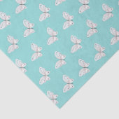Robins Egg Blau und Weiße Schmetterlinge Gewebe Pa Seidenpapier (Ausschnitt)