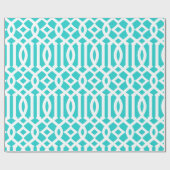 Robin's Egg Blue and White Trellis Muster Geschenkpapier (Flach)