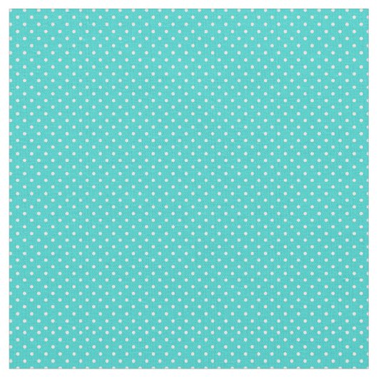 Robin's Egg Blue Aquamarin Cyan Polka Dot Stoff (Nahaufnahme)