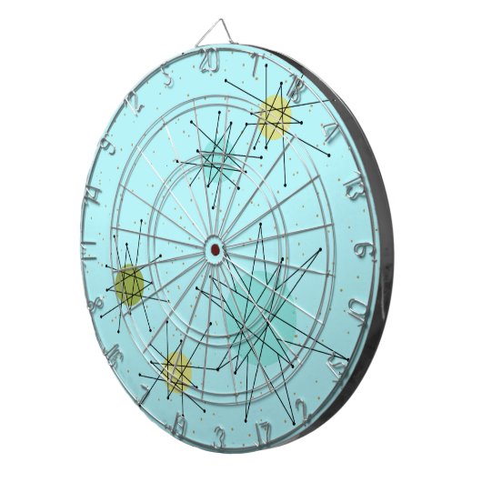 Robin's Egg Blue Atomic Sternexplosion Dart Board Dartscheibe (Vorderseite rechts)
