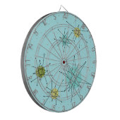 Robin's Egg Blue Atomic Sternexplosion Dart Board Dartscheibe (Vorderseite Links)