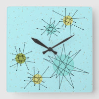 Robin's Egg Blue Atomic Sternexplosion Wall Clock