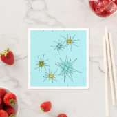 Robin's Egg Blue Atomic Sternexplosionen Paper Nap Serviette (Beispiel)
